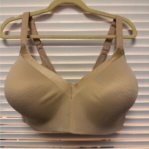 Auden Tan Full-Coverage Bra with Criss-Cross Straps